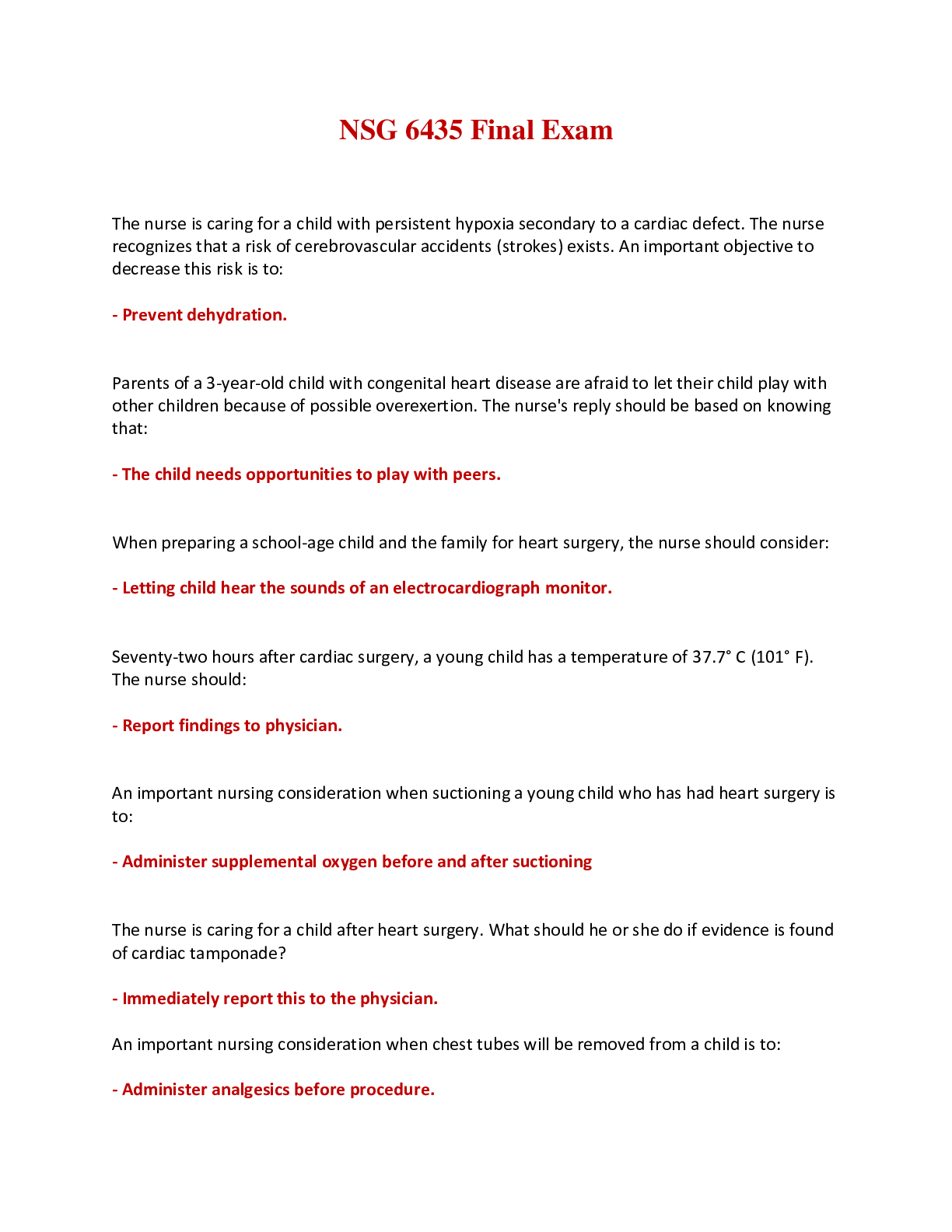 Preview image for NSG 6435 Final Exam (Questions and Answers)